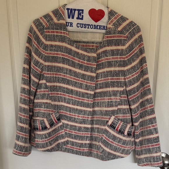 Zara Women's Summer Tweed Striped Jacket - M - Picture 2 of 6